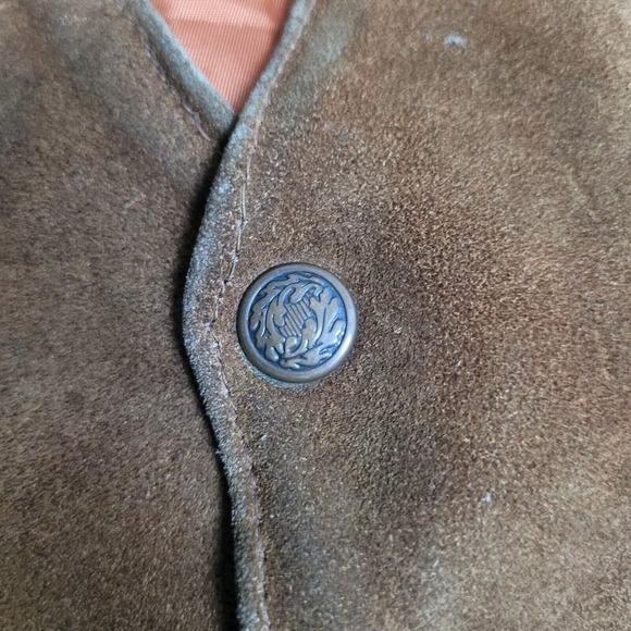 Pypsa Vest Mens 36 Brown Suede Leather Vest Western Cowboy Rodeo Frontier - Picture 4 of 7